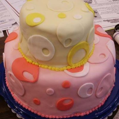 Fondant Dots Stacked Cakes