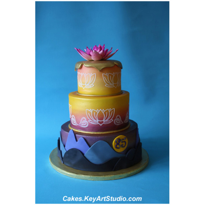 Sai Baba's Birthday Celebration Cake - The Lotus Sunrise