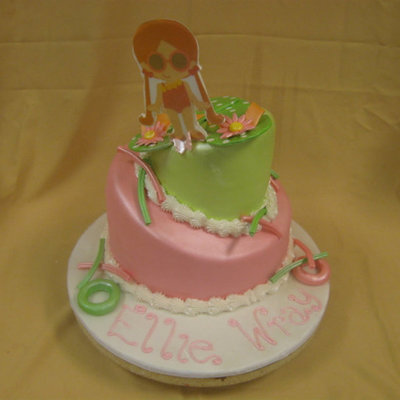 Topsy Turvy Pool Theme Cake