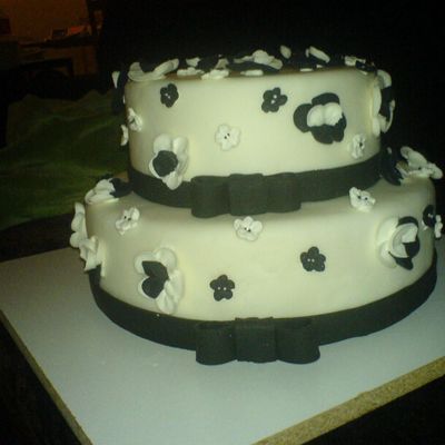 First Black And White Wedding Cake
