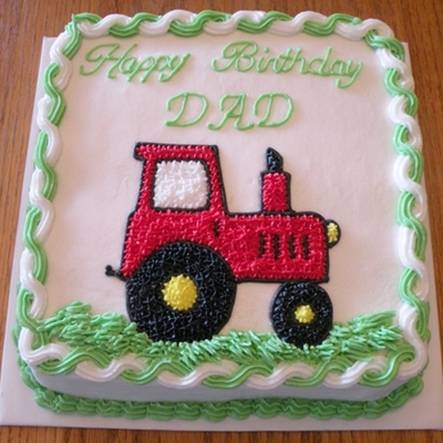 Red Tractor Birthday Cake