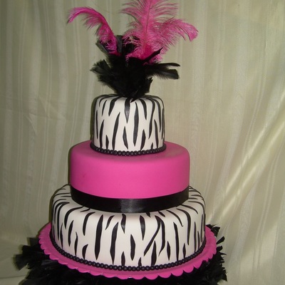 Wedding Cake With Feather.
