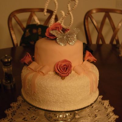 Pink Roses Birthday Cake