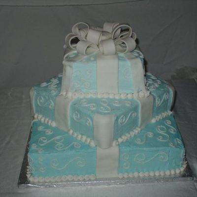 Square Gift Box Tiffany Inspired Wedding Cake