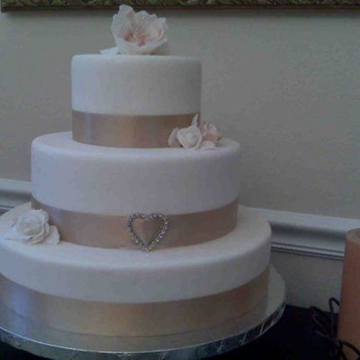 Gold And Ivory Wedding Cake