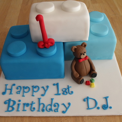 First Birthday Lego And Teddy Bear