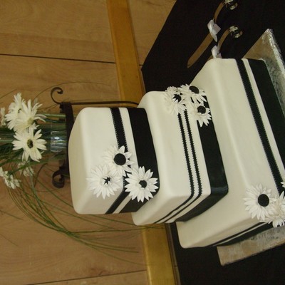 Black And White Gerbera Daisy Wedding