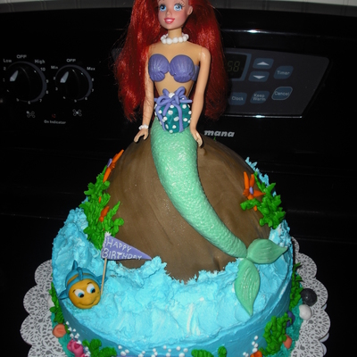 Little Mermaid Doll Cake