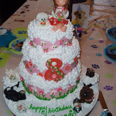 Pink Puppy Birthday Cake