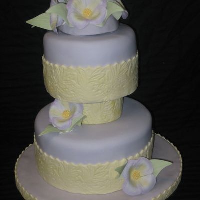 Purple & Yellow Floral Cake