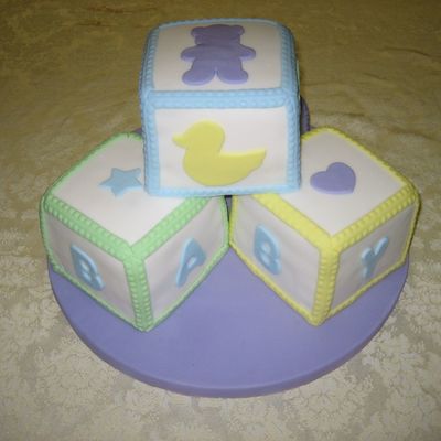 Block Baby Shower Cake