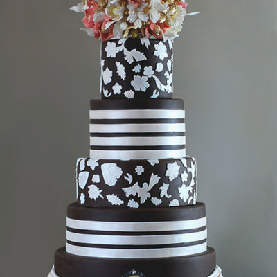 Brown And White Fondant Cake