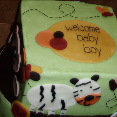 Jungle Baby Shower Cake