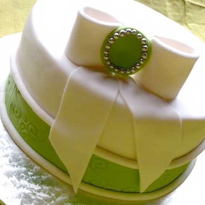 White And Green Bow