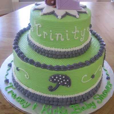 Mint Green & Lavender Baby Shower Theme Cake