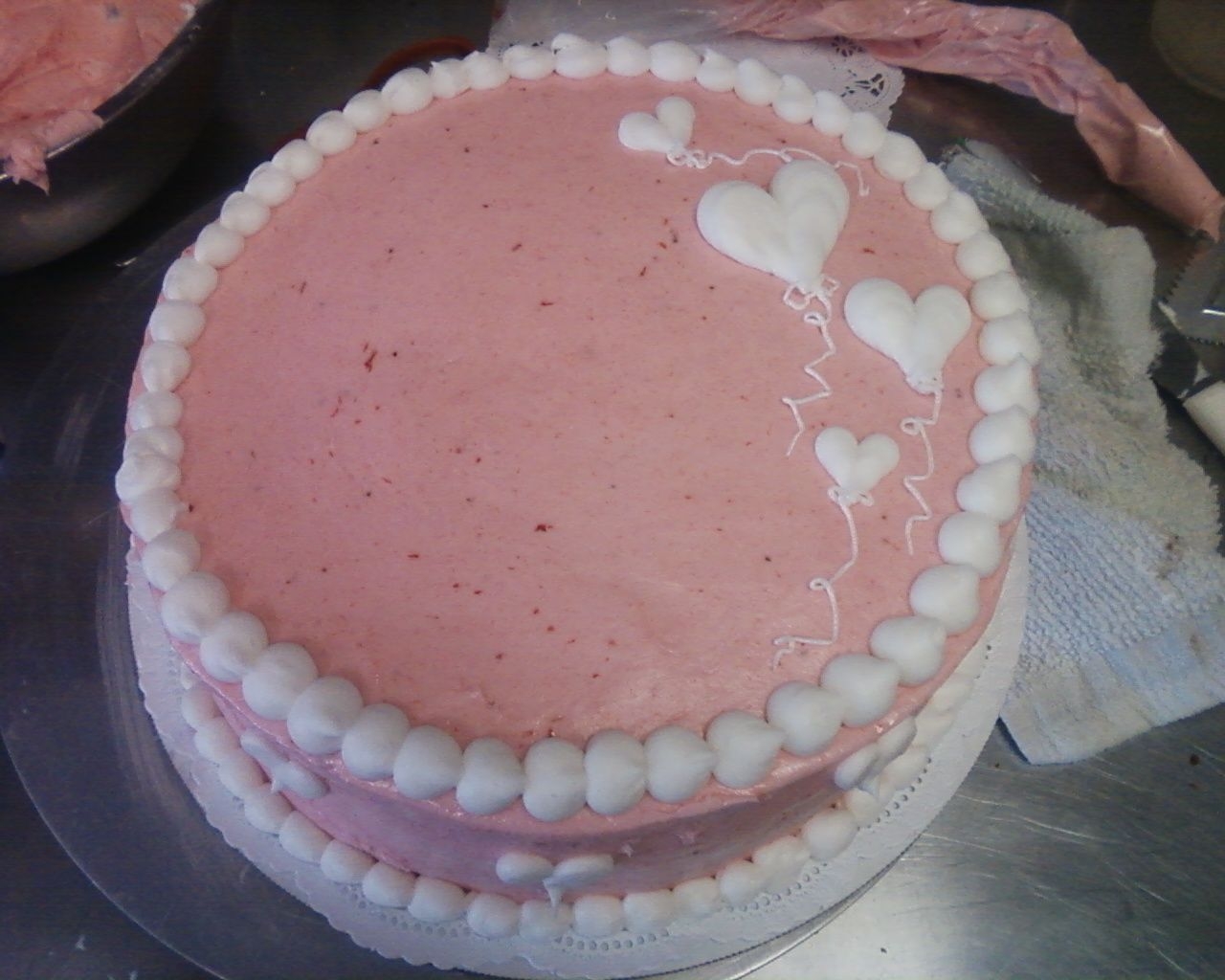 Strawberry Cake With Hearts