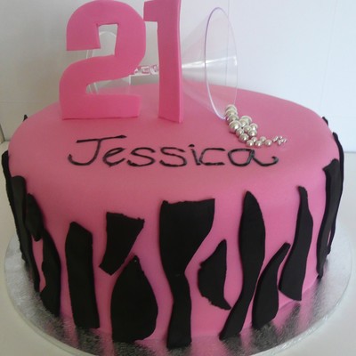 Pink Zebra 21St Cake