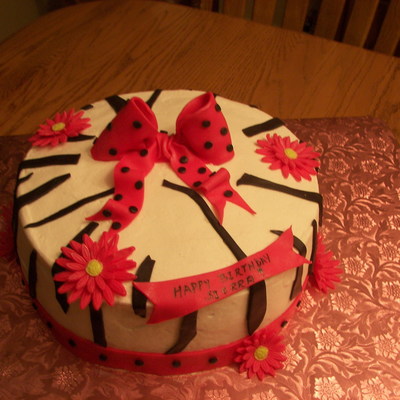 Zebra Print Birthday Cake