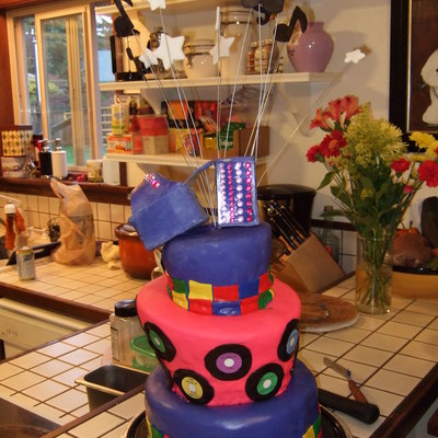 Topsy Turvy Disco Cake