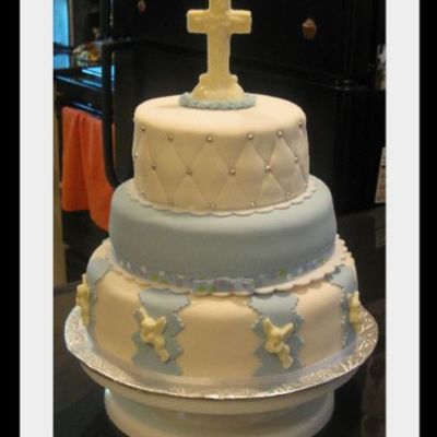 3 Tiered Christening Cake