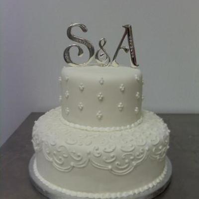 2-Tiered Fondant Wedding Cake