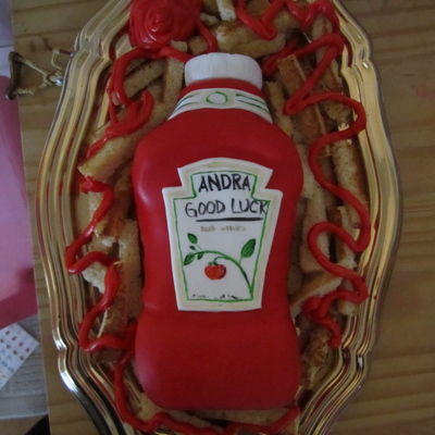 Ketchup Cake With Cake Fries