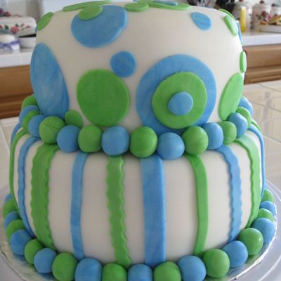 Blue/green Birthday Cake