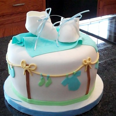 Baby Shower W/booties And Blankie