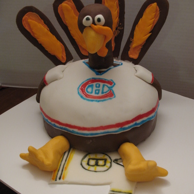 Turkey/hockey Rivalry Cake