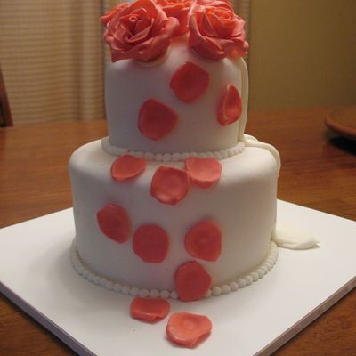 Pink Rose Bridal Shower Cake