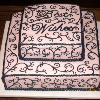 Pink/black Bridal Shower Cake