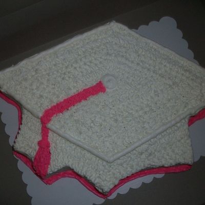 White & Pink Graduation Cap