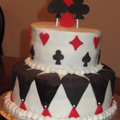 Vegas Theme Wedding Reception Cake