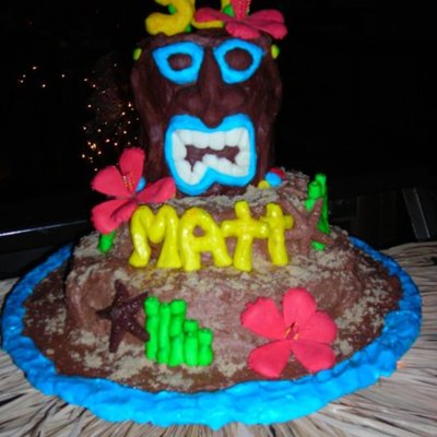 Tiki Birthday Cake