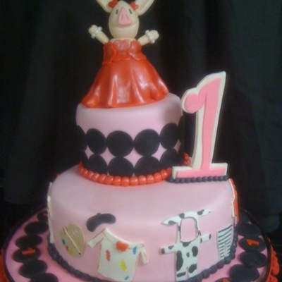 Ada's "olivia The Pig" First Birthday Cake