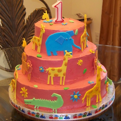 Zoo Animal Birthday Cake