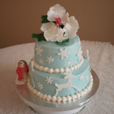 Pointsettia And Raindeer