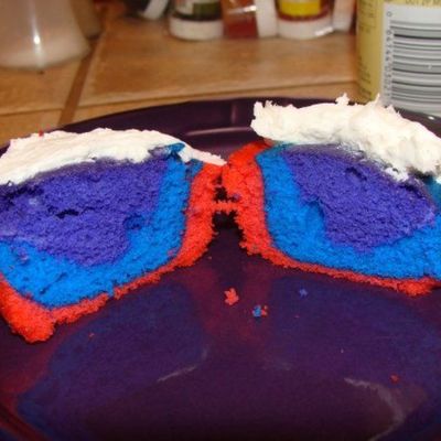 Multi-Colored Cupcake