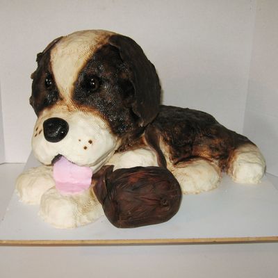 Saint Bernard Dog Cake