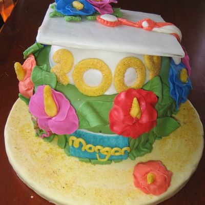 Luau Graduation Cake