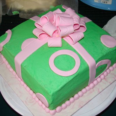 Pink & Green Birthday Cake