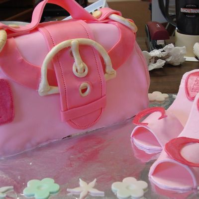 Pink Purse Cake (Coach) W/ Shoes