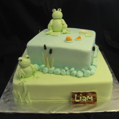 Frog Baby Shower Cake