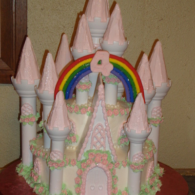 Castle Cake With Rainbow