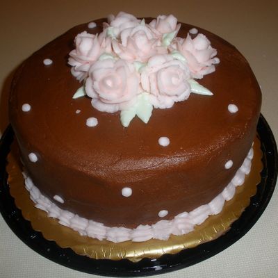 First Cake- Brown And Pink