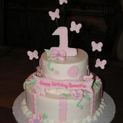 Pink Flowers & Butterflies