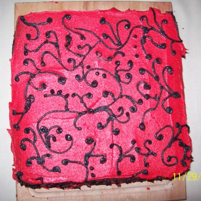 Red Scroll Cake