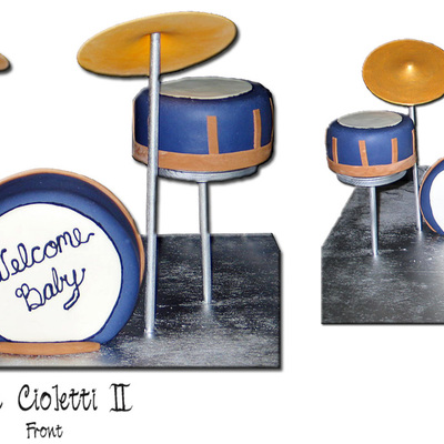 The Cioletti Ii - Drum Set Baby Showe Cake
