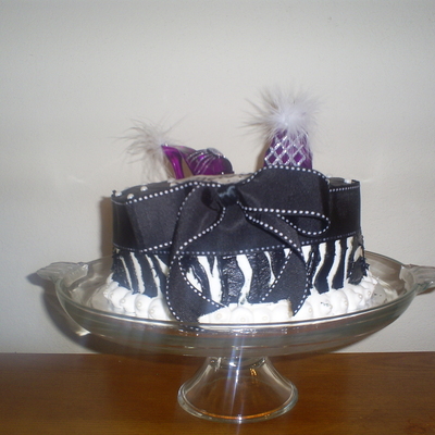 Black & White Zebra Print Cake