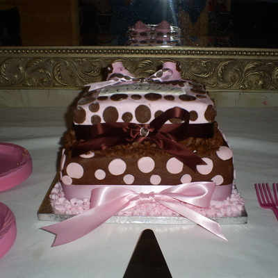 Pink & Brown Baby Shower Cake
